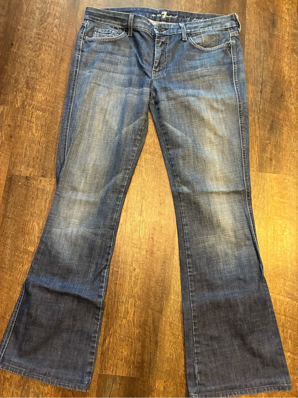 7 For All Mankind A Pocket Jeans Womens 32 Bootcut Flare Low Rise Y2K USA
